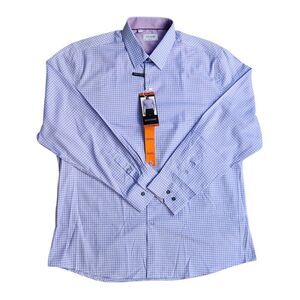 Duchamp London Men Formal Luxury Long Sleeve Shirt Slim Fit Stretch Cotton XXL